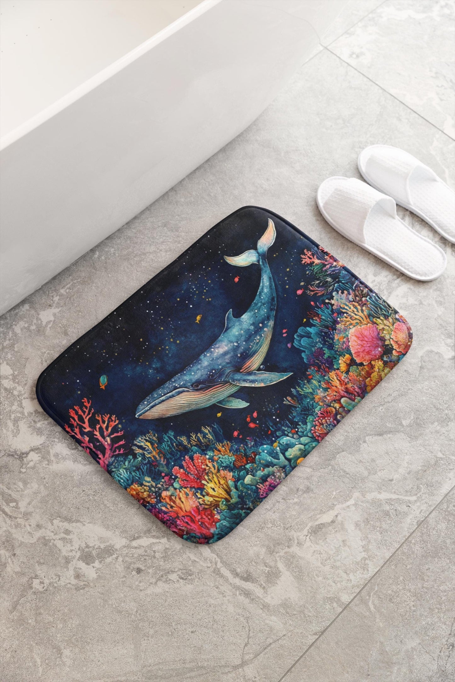 Whale Bath Mat – Nautical Ocean Bathroom Rug