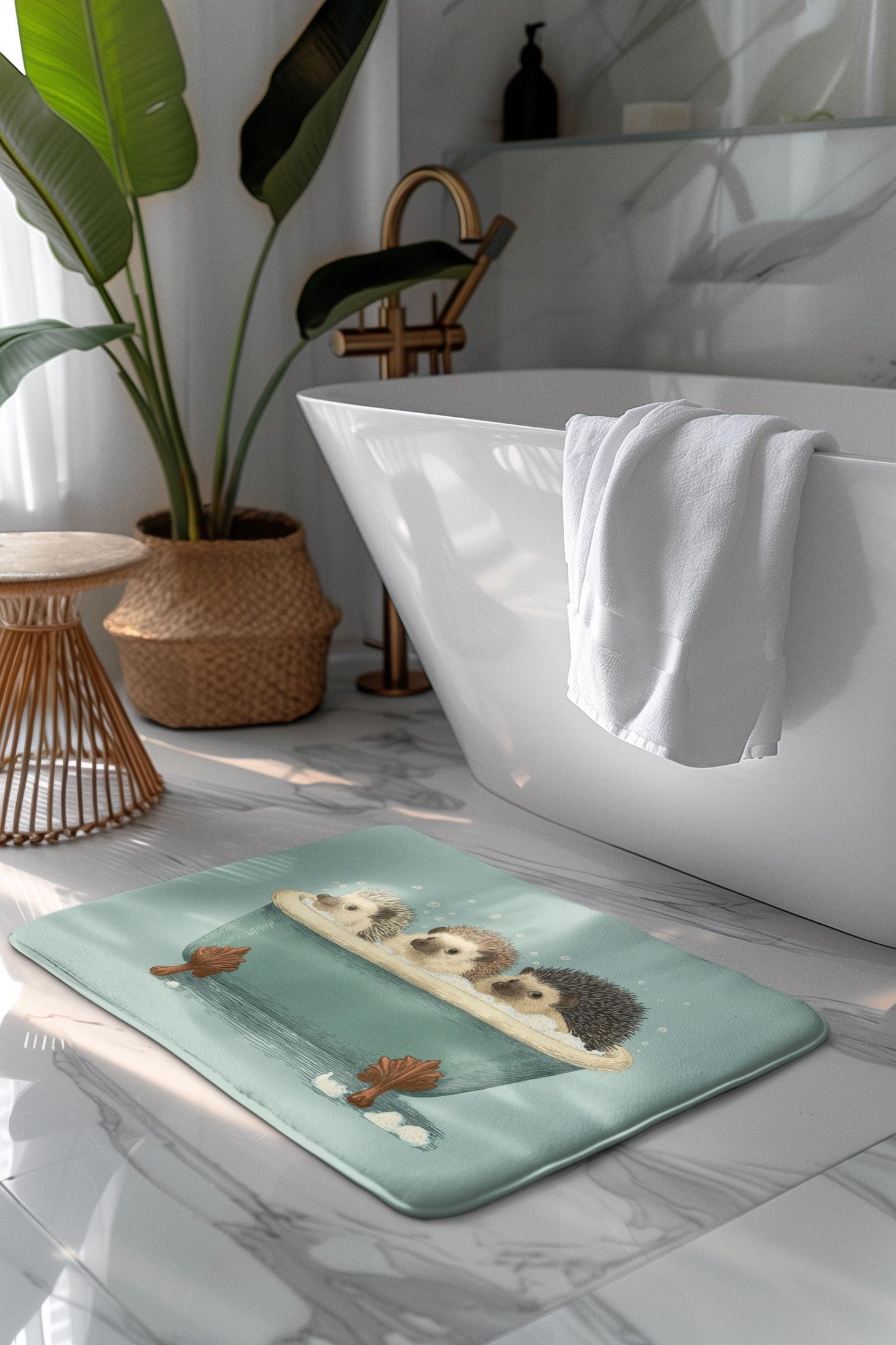 Hedgehog Bath Mat – Cute Woodland Animal Rug