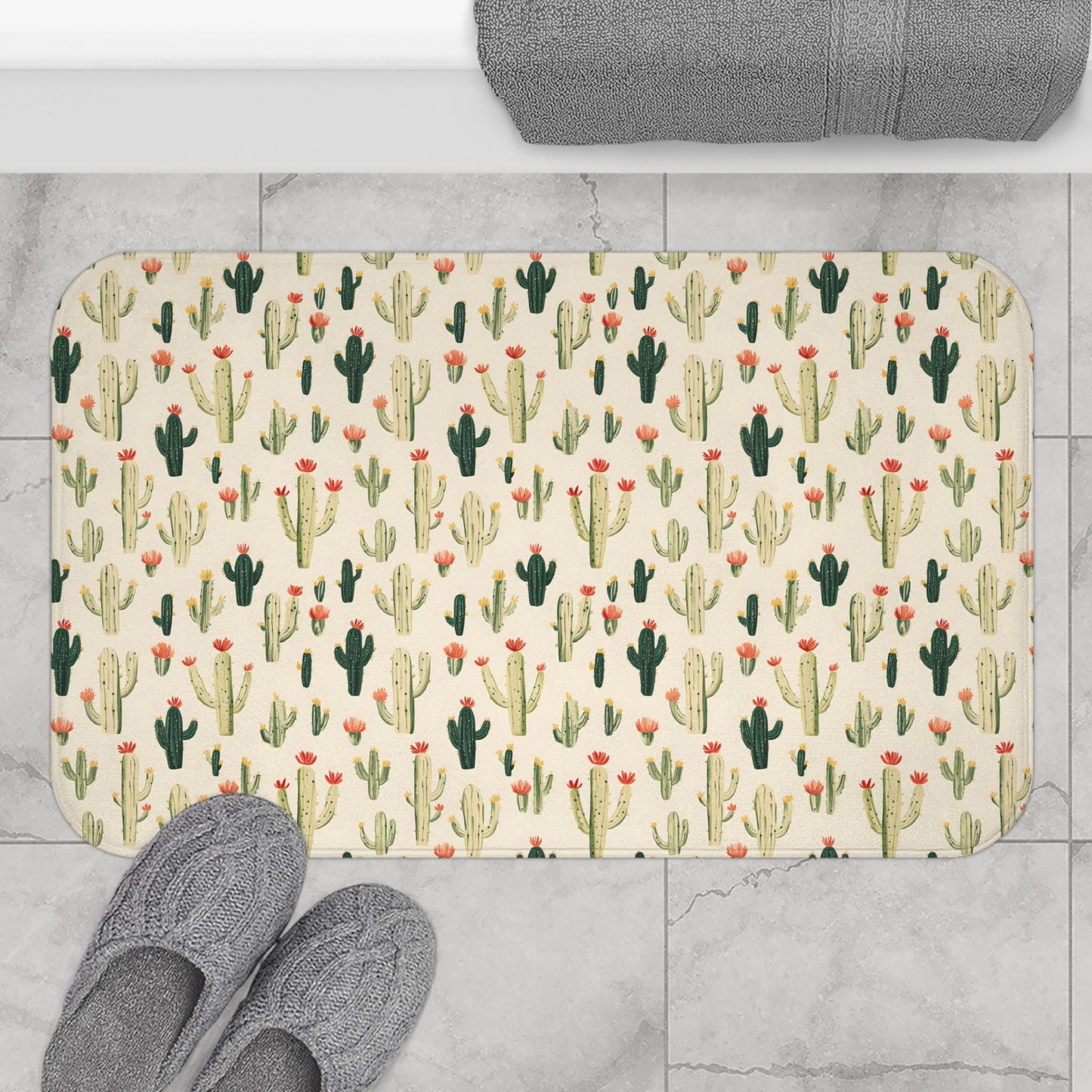 Cactus Bath Mat – Desert Botanical Bathroom Rug