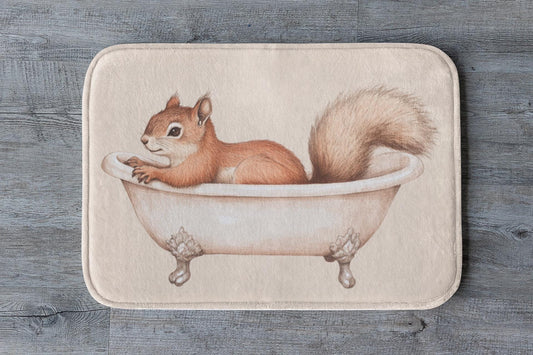 Squirrel Bath Mat – Woodland Animal Bathroom Rug