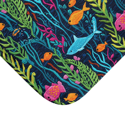 Tropical Fish Bath Mat – Colorful Ocean Bathroom Rug