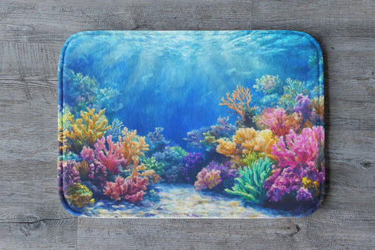 Coral Reef Bath Mat – Tropical Ocean Bathroom Rug