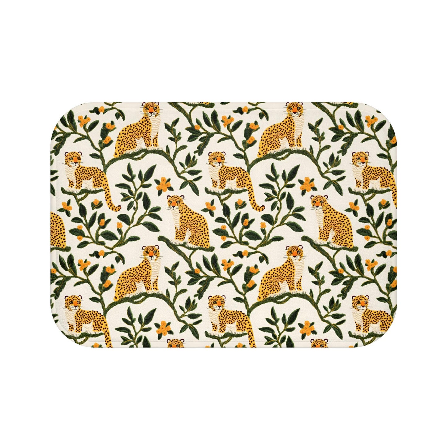 Leopard Bath Mat – Chic Animal Print Bathroom Rug