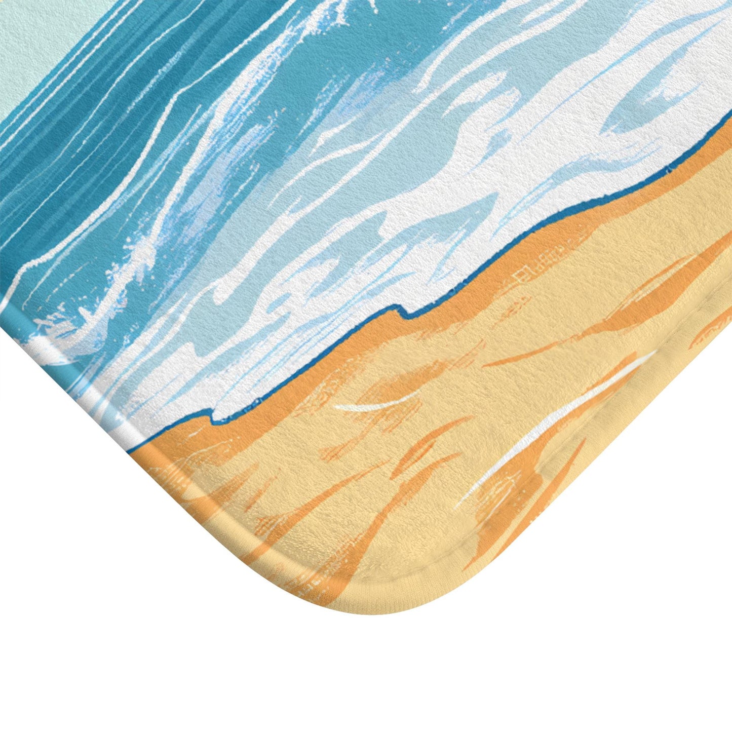 Beach Bath Mat – Coastal Ocean Wave Bathroom Rug