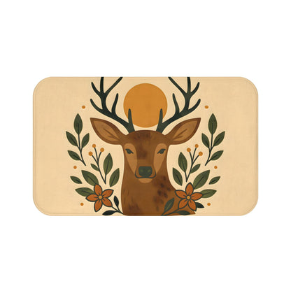 Deer Bath Mat – Rustic Woodland Bathroom Rug with Animal Design