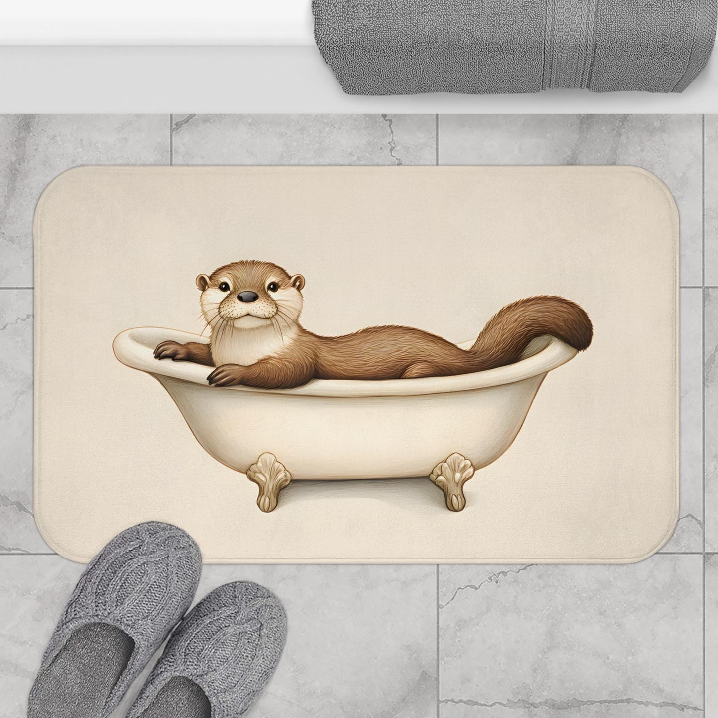 Otter Bath Mat – Playful Animal Bathroom Rug