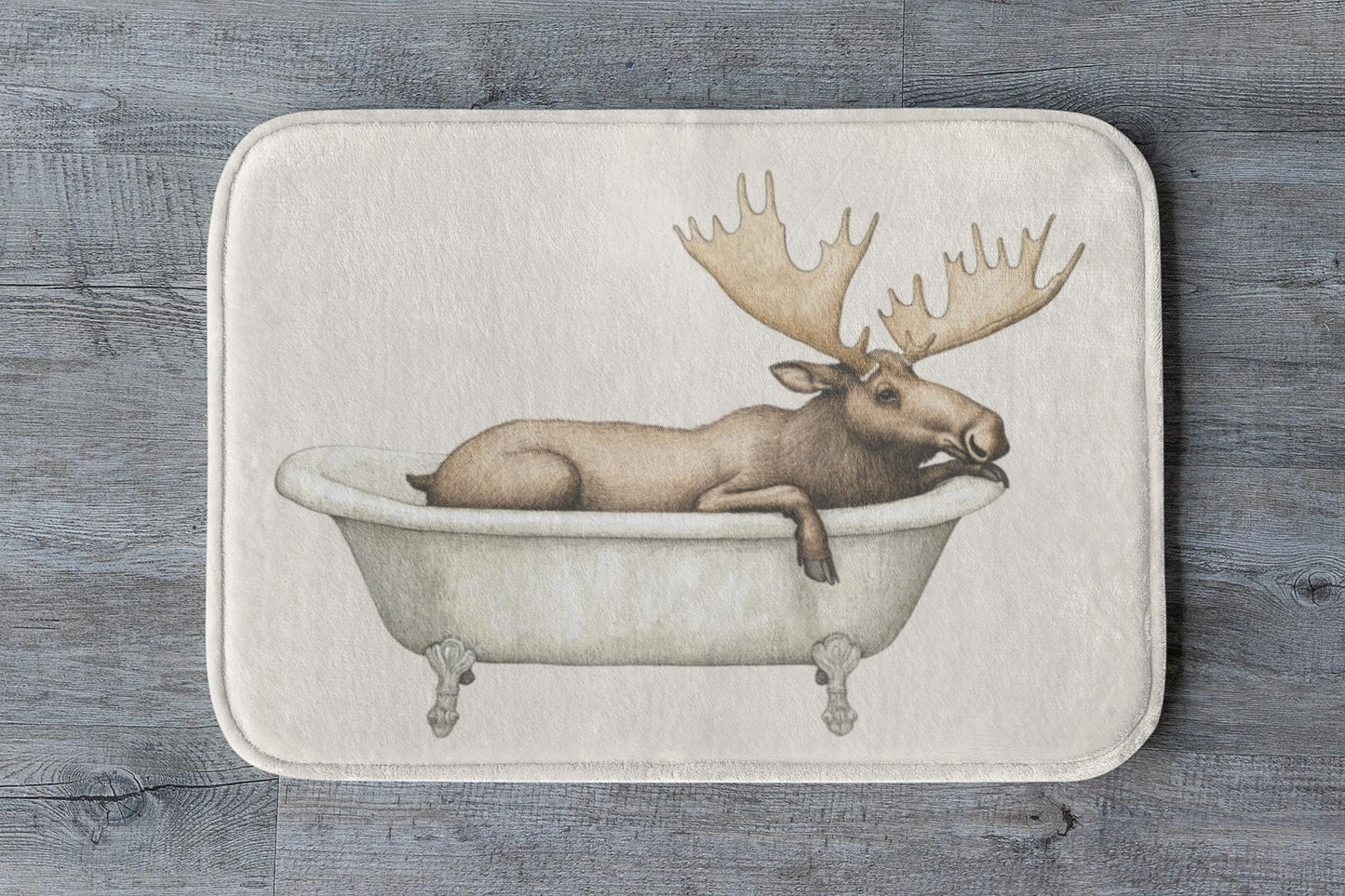 Moose Bath Mat – Rustic Cabin Bathroom Decor