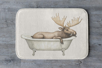 Moose Bath Mat – Rustic Cabin Bathroom Decor