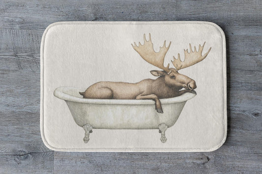 Moose Bath Mat – Rustic Cabin Bathroom Decor