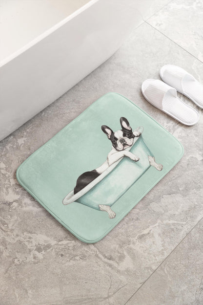 French Bulldog Bath Mat – Cute Dog Lover Bathroom Rug