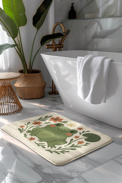 Frog Bath Mat – Cute Smiling Frog Bathroom Rug