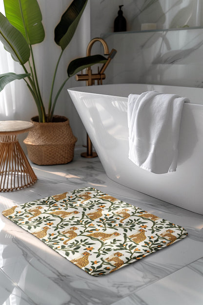 Leopard Bath Mat – Chic Animal Print Bathroom Rug