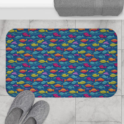 Colorful Fish Bath Mat – Ocean Theme Bathroom Decor