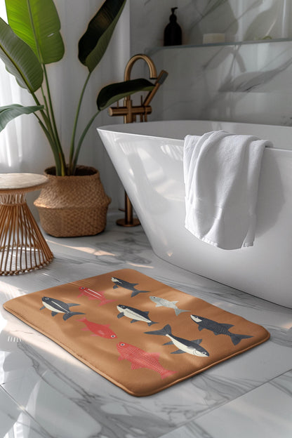 Colorful Fish Bath Mat – Nautical Ocean Decor