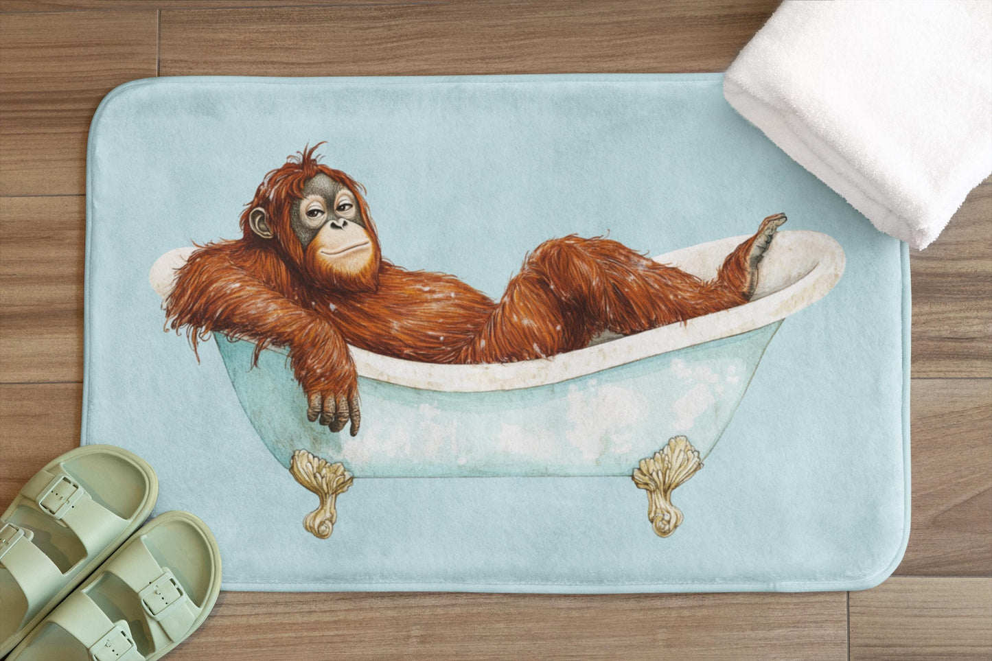Orangutan Bath Mat – Funny Animal Bathroom Rug