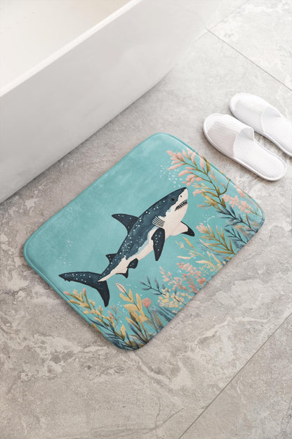 Shark Bath Mat – Nautical Ocean Bathroom Rug