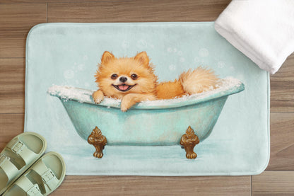 Pomeranian Bath Mat – Fluffy Dog Bathroom Rug