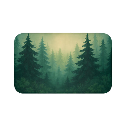 Forest Bath Mat – Pine Trees Nature Bathroom Rug