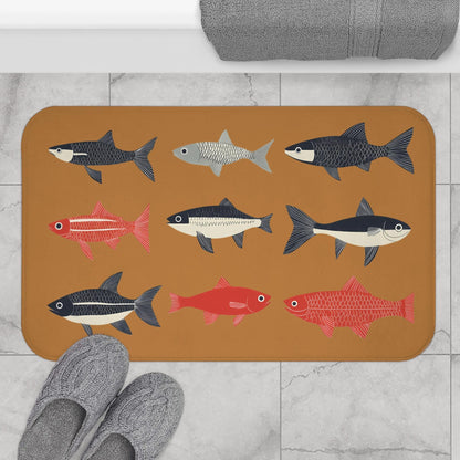Colorful Fish Bath Mat – Nautical Ocean Decor