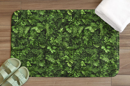 Moss Bath Mat – Green Botanical Bathroom Rug with Nature Design