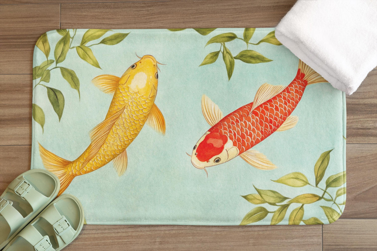Koi Fish Bath Mat – Japanese Style Bathroom Rug