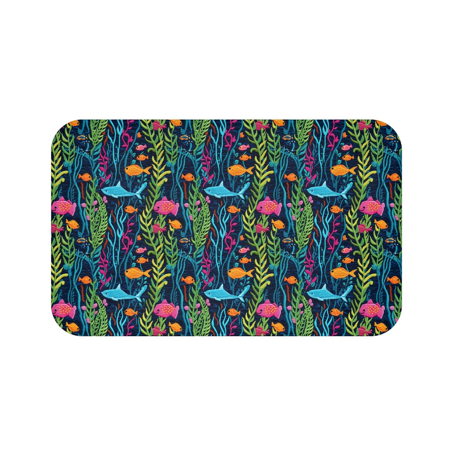 Tropical Fish Bath Mat – Colorful Ocean Bathroom Rug