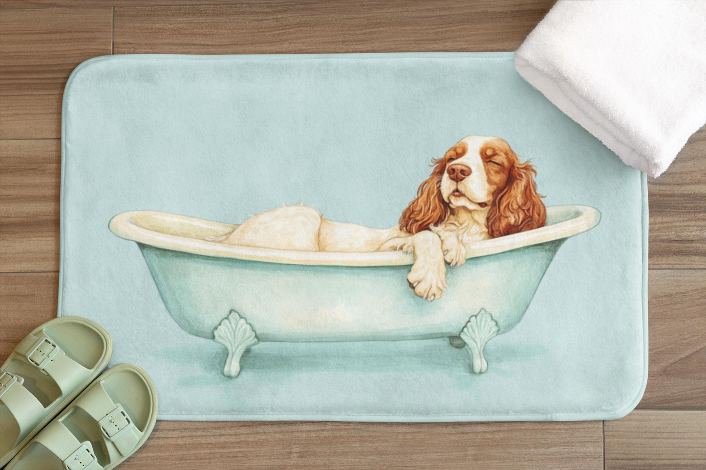 Cavalier King Charles Spaniel Bath Mat – Cute Dog Bathroom Rug