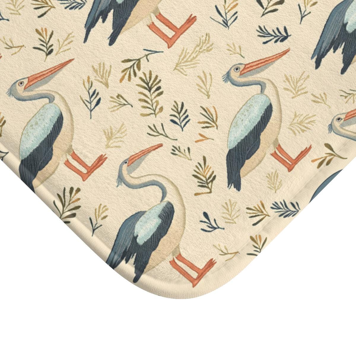 Pelican Bath Mat – Coastal Bird Bathroom Rug