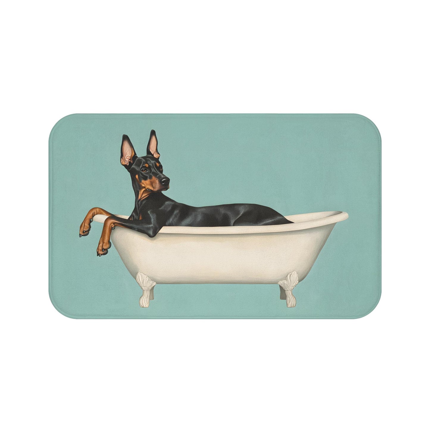 Doberman Bath Mat – Sleek Dog Lover Bathroom Rug