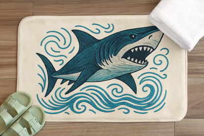Shark Bath Mat – Fun Ocean Theme Bathroom Rug