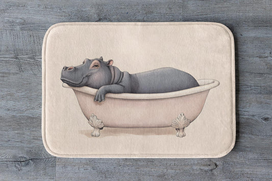 Hippo Bath Mat – Cute Animal Bathroom Rug
