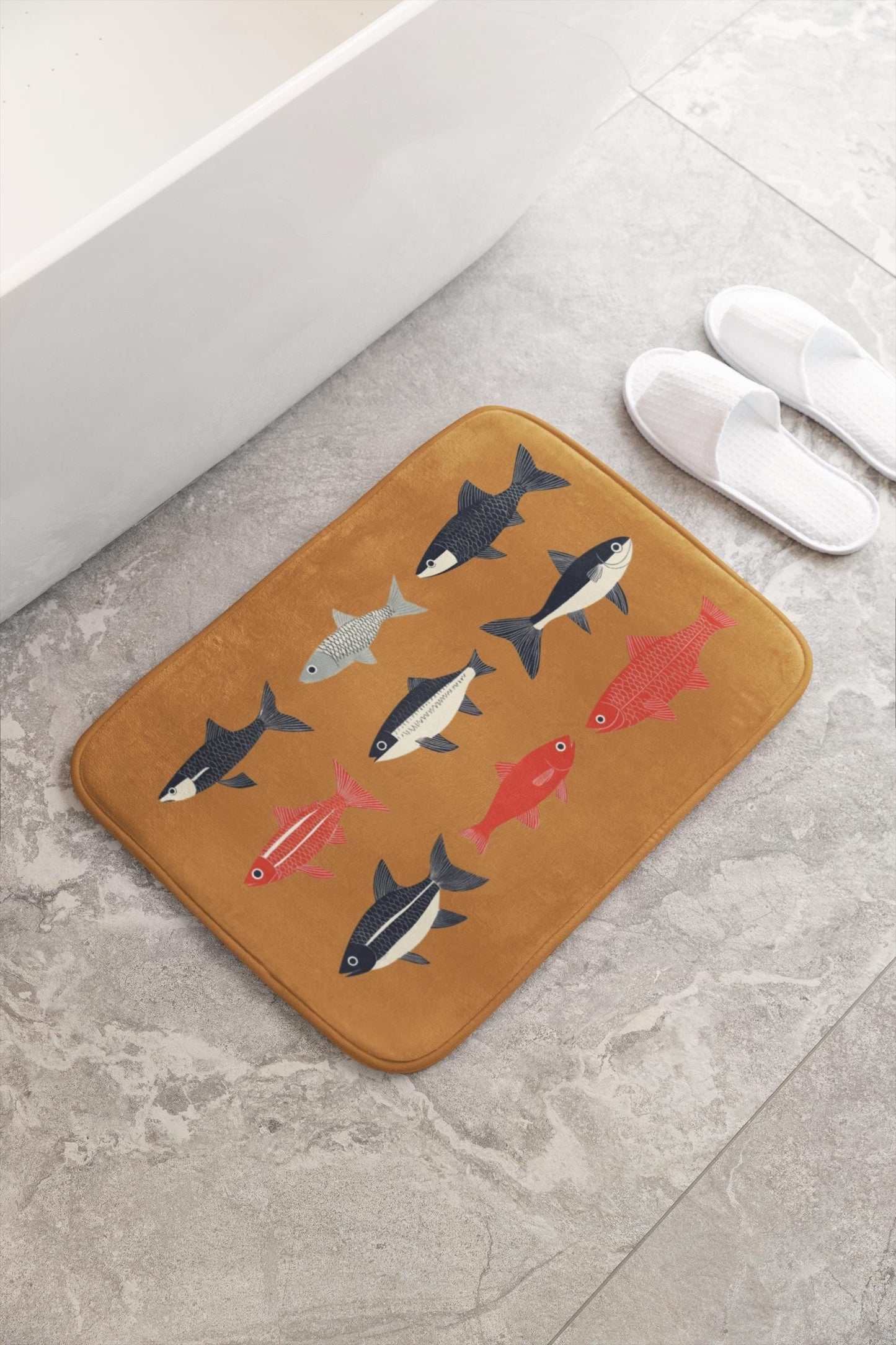 Colorful Fish Bath Mat – Nautical Ocean Decor