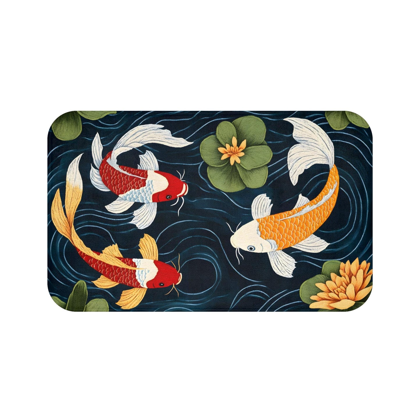 Japanese Koi Fish Bath Mat – Zen Inspired Bathroom Decor