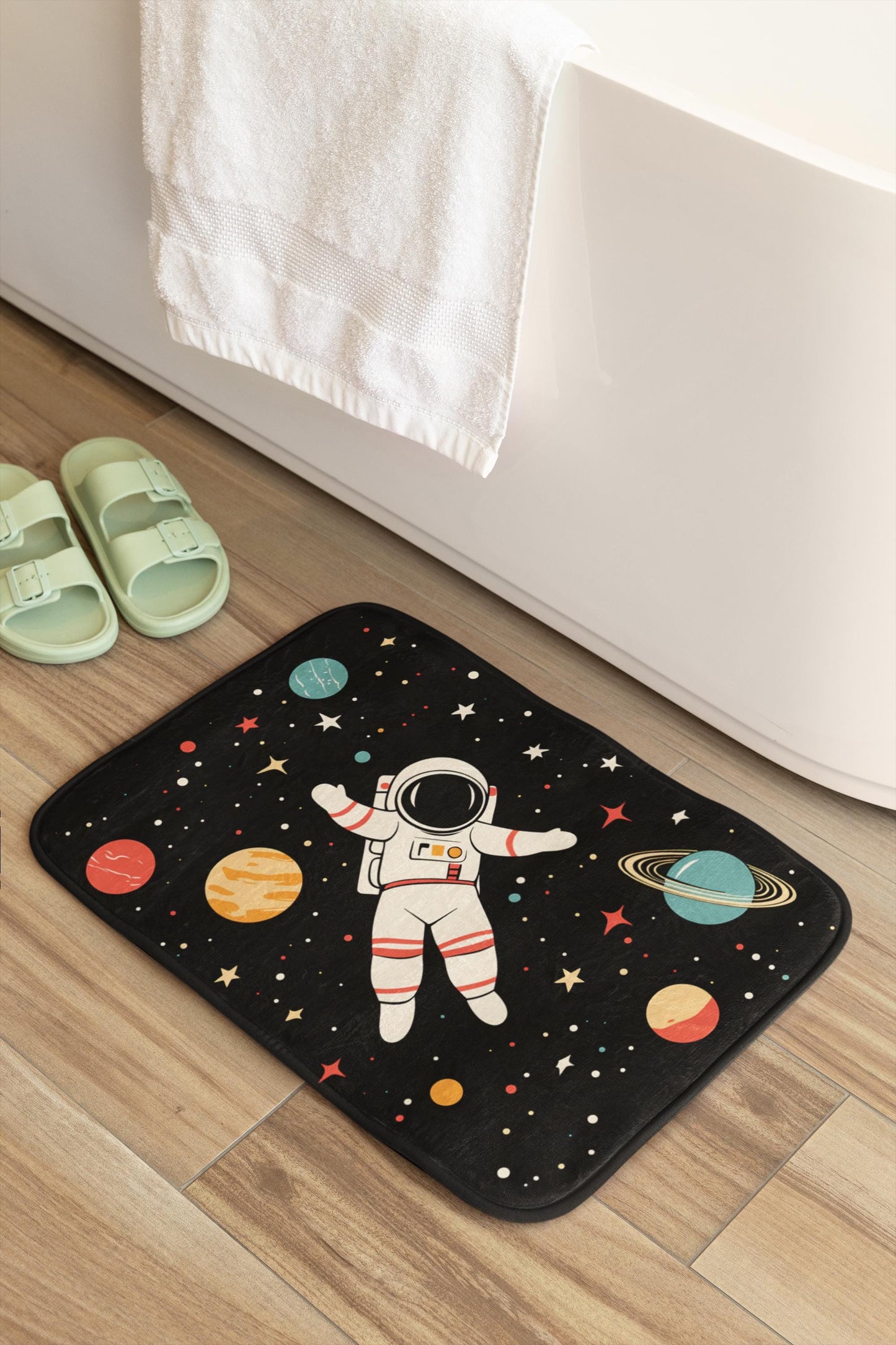 Astronaut Bath Mat – Outer Space Kids Bathroom Rug