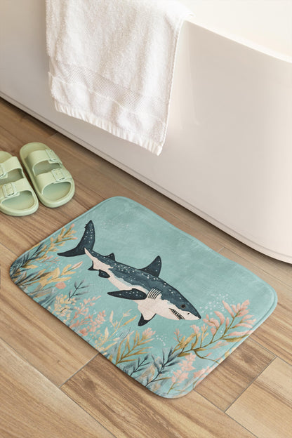Shark Bath Mat – Nautical Ocean Bathroom Rug