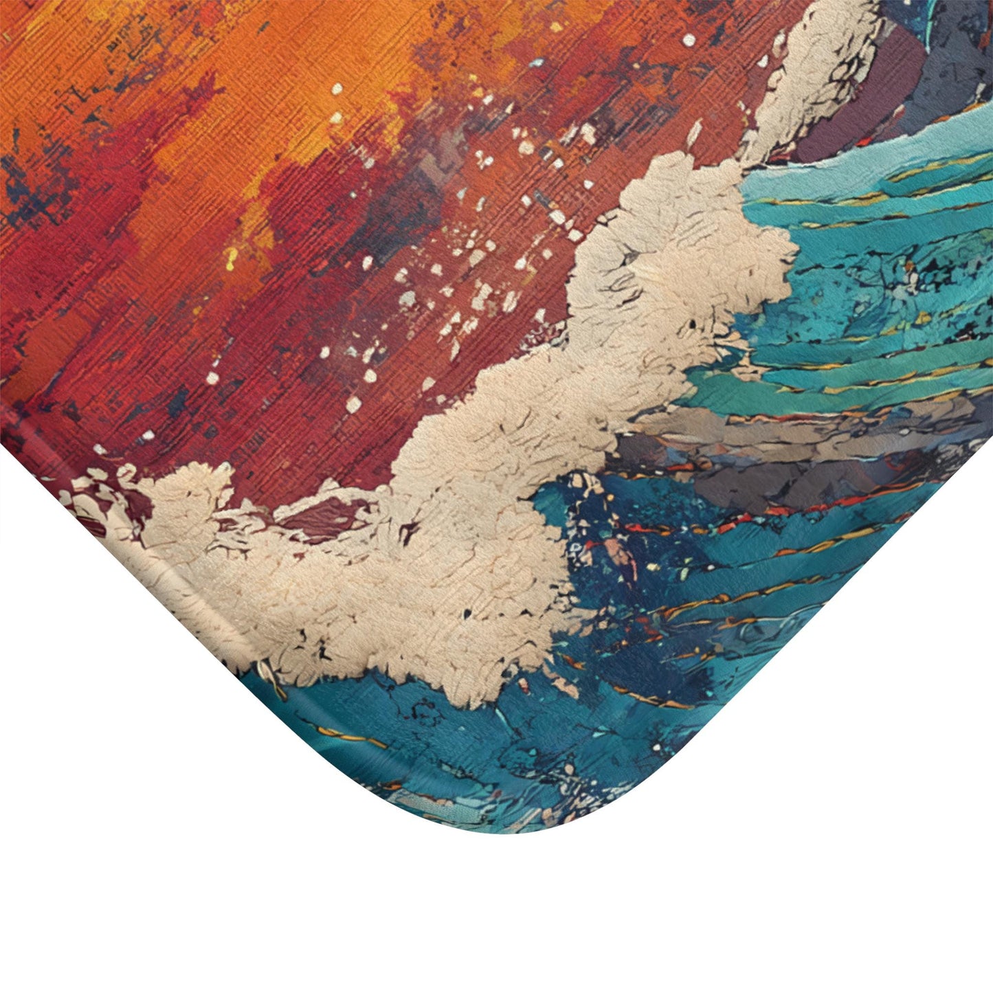 Dolphin Bath Mat – Ocean Wave Marine Life Bathroom Rug