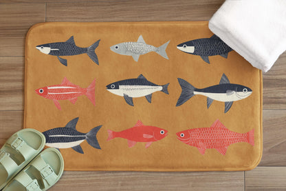 Colorful Fish Bath Mat – Nautical Ocean Decor