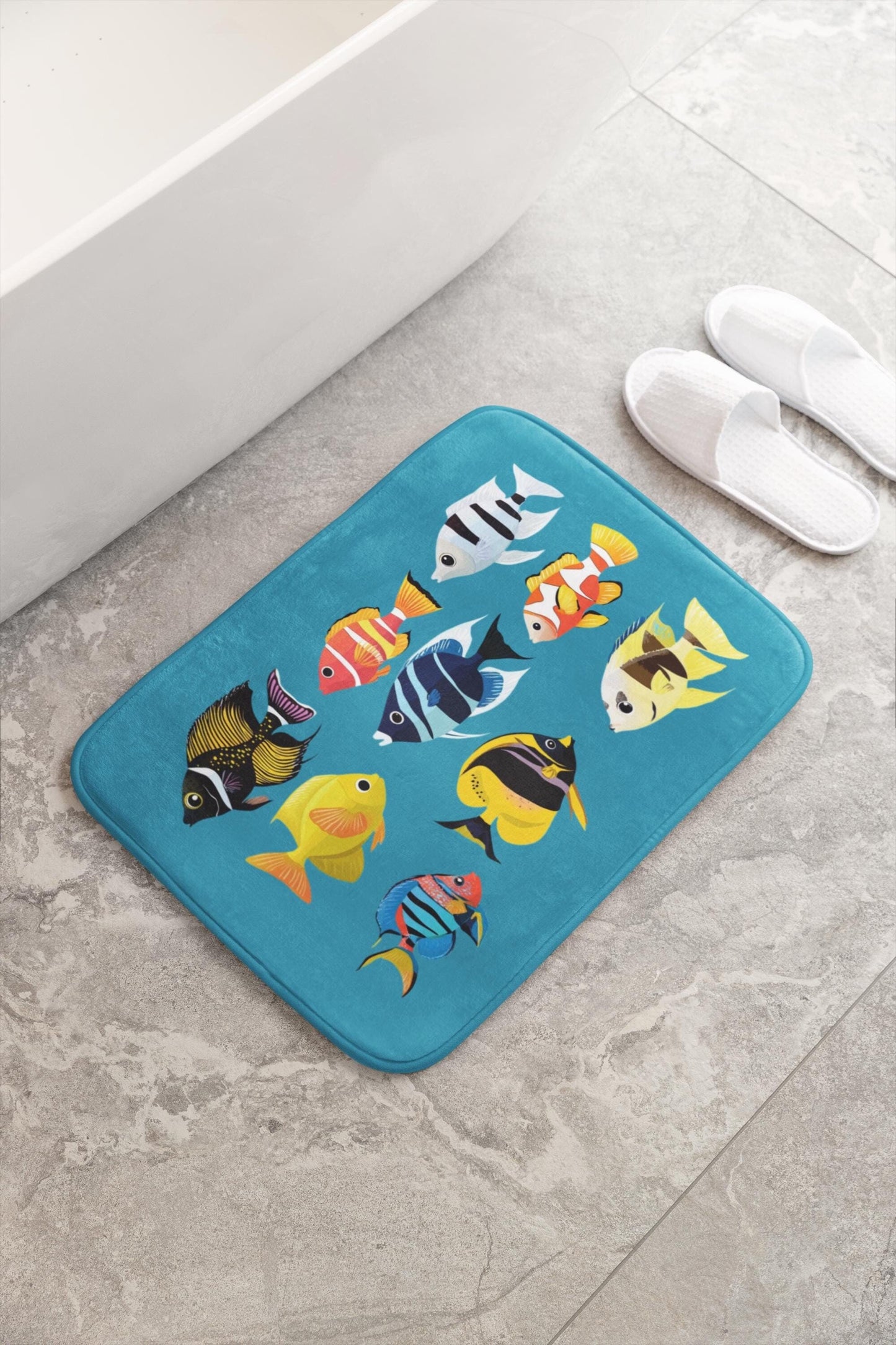 Tropical Fish Bath Mat – Colorful Ocean Rug