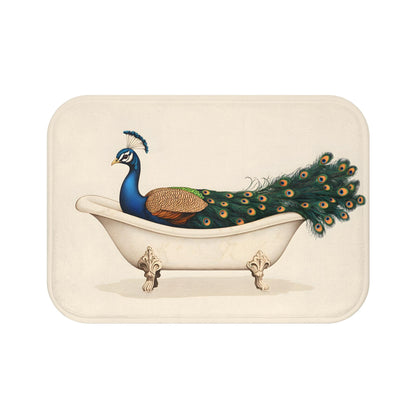 Peacock Bath Mat – Elegant Bird Bathroom Rug