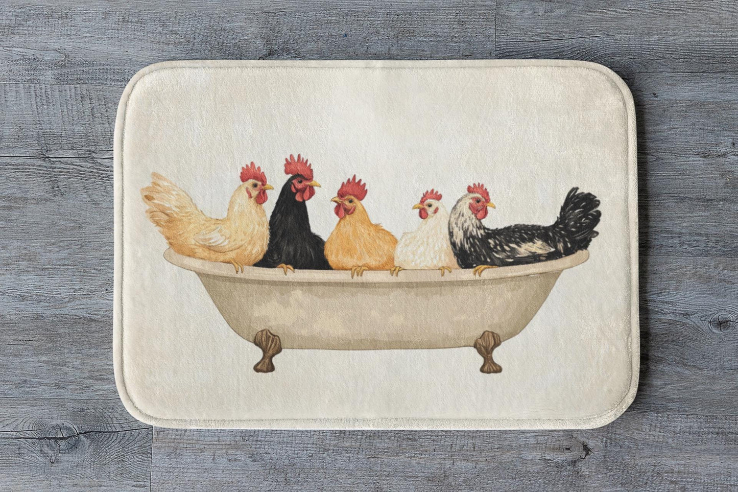 Chicken Bath Mat – Funny Farmhouse Bathroom Rug