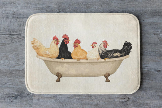 Chicken Bath Mat – Funny Farmhouse Bathroom Rug