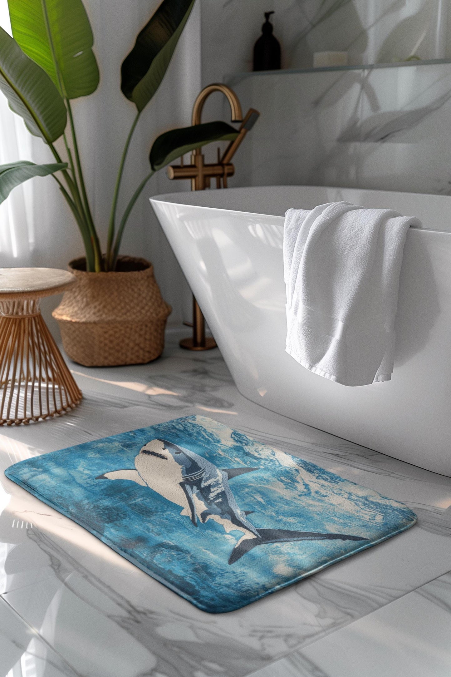 Shark Bath Mat – Ocean Theme Bathroom Rug