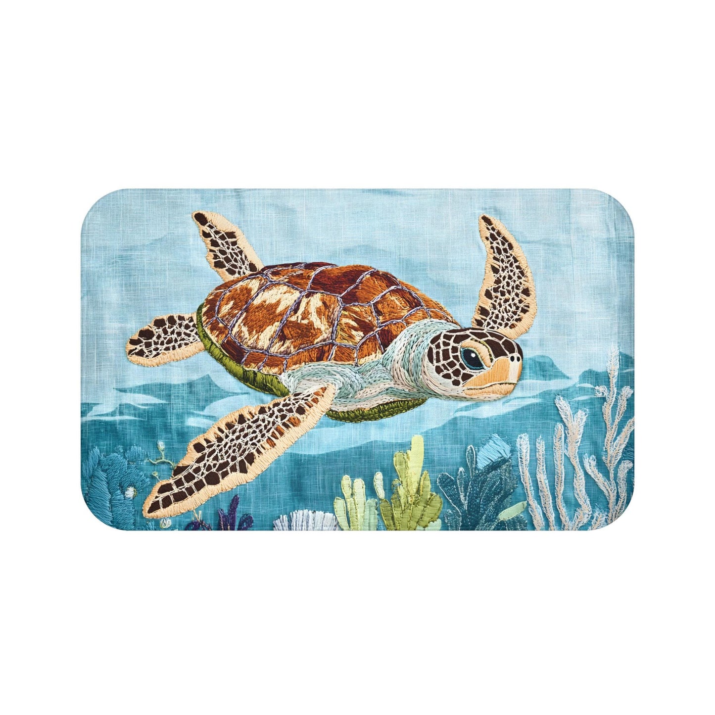 Sea Turtle Bath Mat – Ocean Animal Bathroom Rug