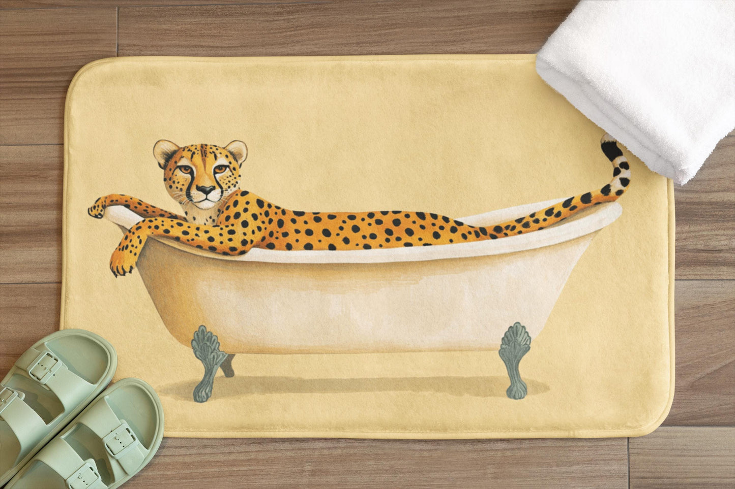Cheetah Bath Mat – Wild Animal Print Bathroom Rug