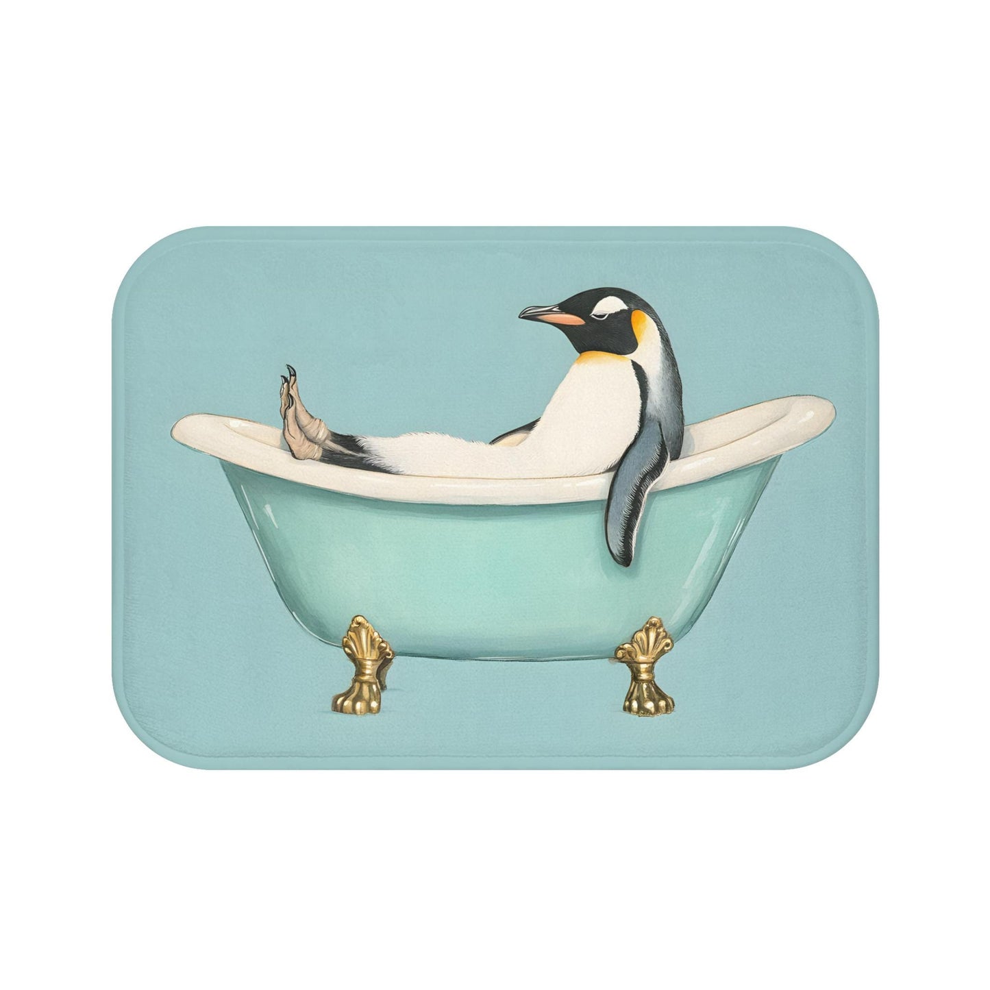 Penguin Bath Mat – Cute Penguin Bathroom Rug, Winter Animal Decor, Soft Non-Slip