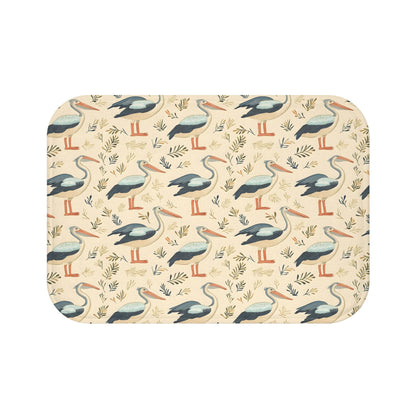 Pelican Bath Mat – Coastal Bird Bathroom Rug