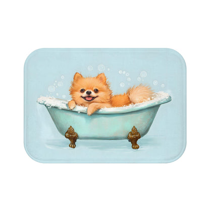 Pomeranian Bath Mat – Fluffy Dog Bathroom Rug
