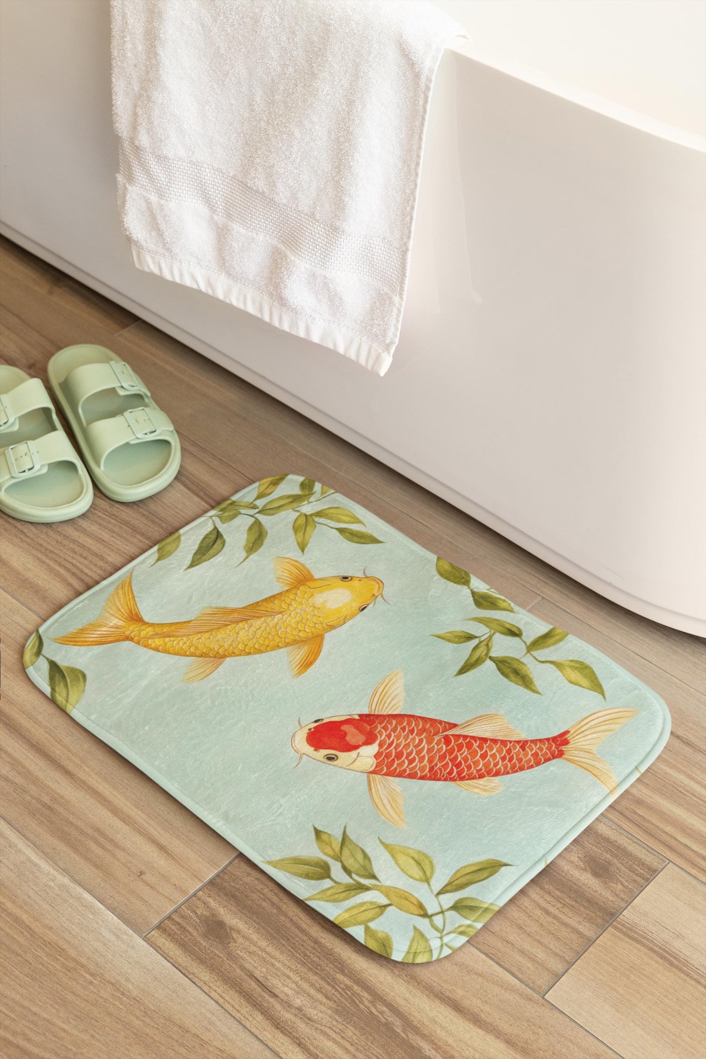 Koi Fish Bath Mat – Japanese Style Bathroom Rug
