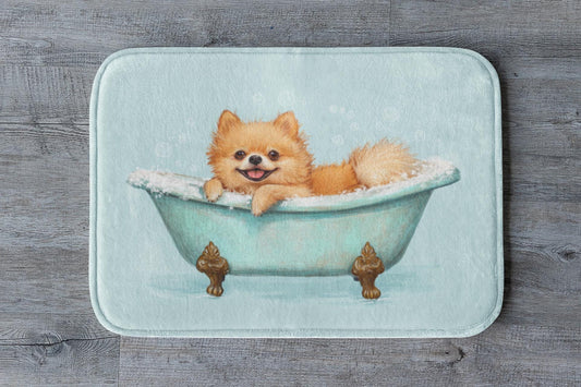 Pomeranian Bath Mat – Fluffy Dog Bathroom Rug