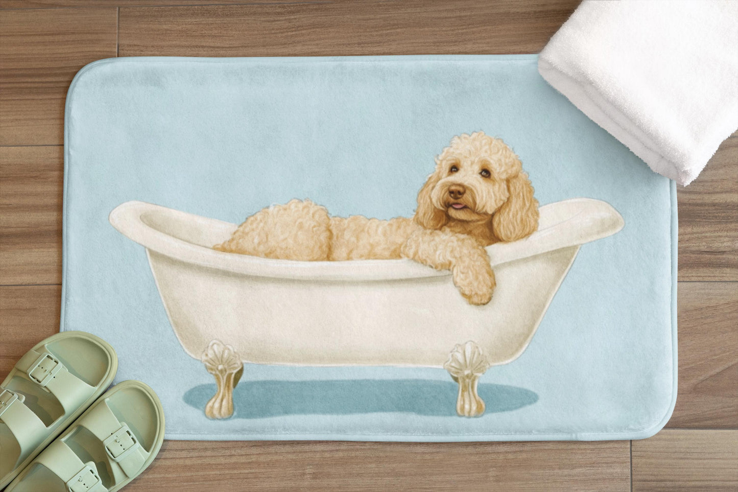 Goldendoodle Bath Mat – Cute Dog Bathroom Rug